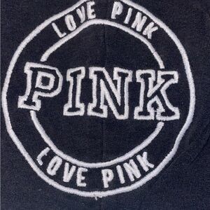 PINK Victoria's Secret Black Joggers with White Accents